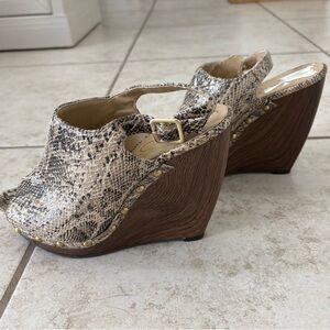 Jessica Simpson Snakeskin Wedge Sandals